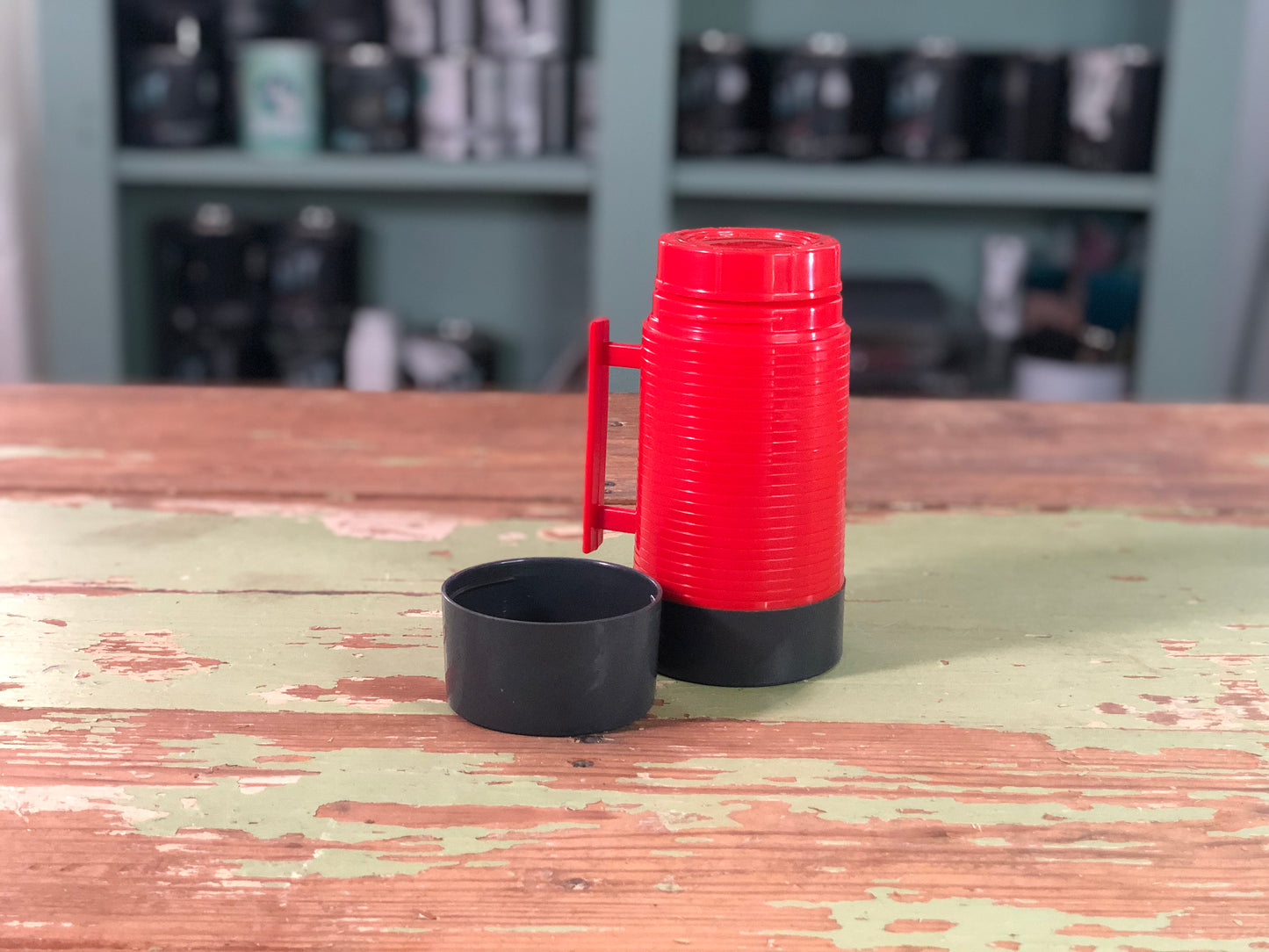 Small Red and Black Thermos