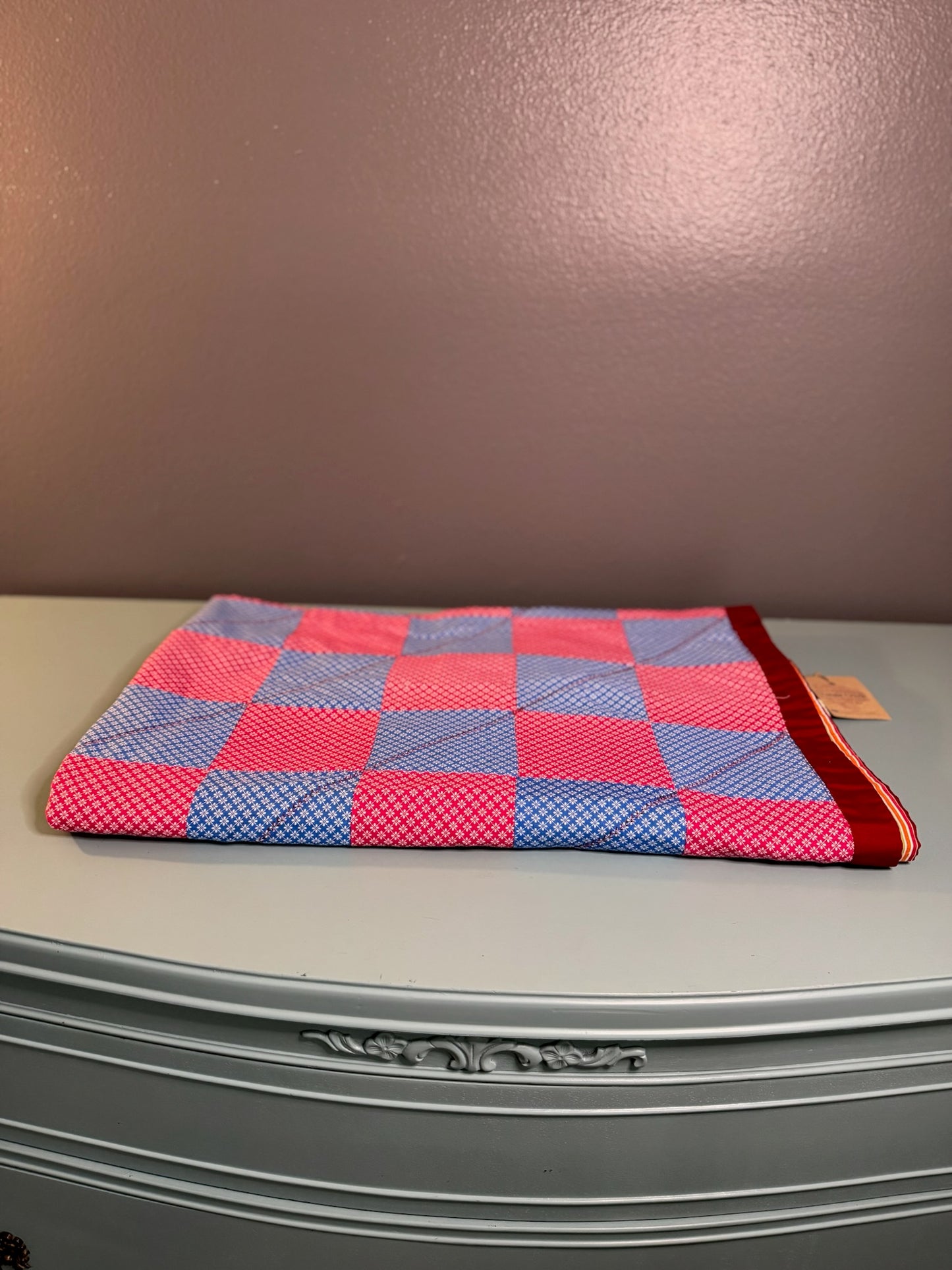 Vintage Red and Blue Patchwork Baby Blanket/Quilt