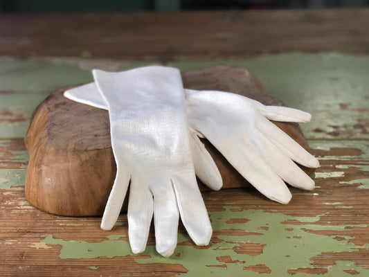 Vintage White Gloves - Woman's