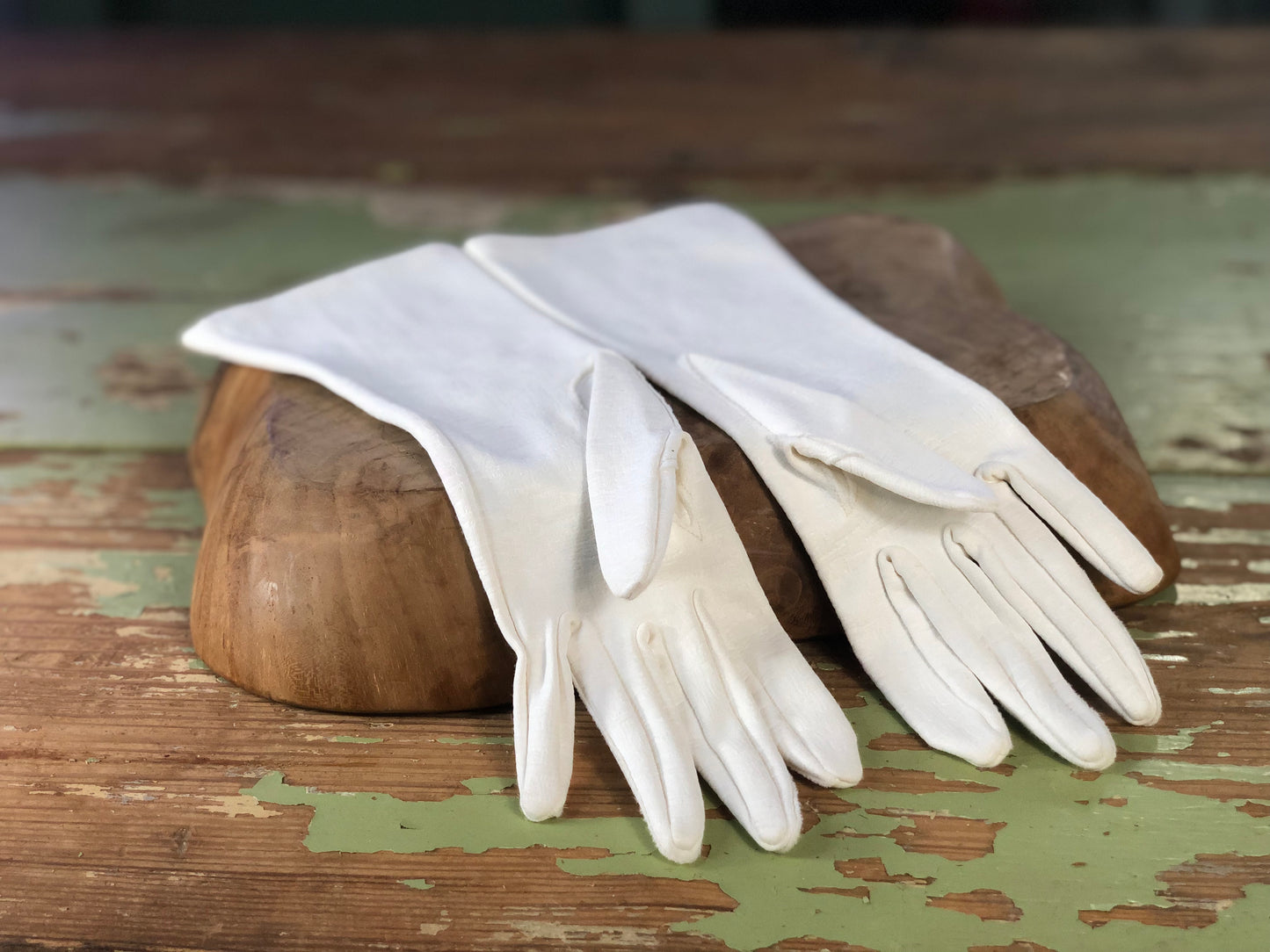 Vintage White Gloves - Woman's