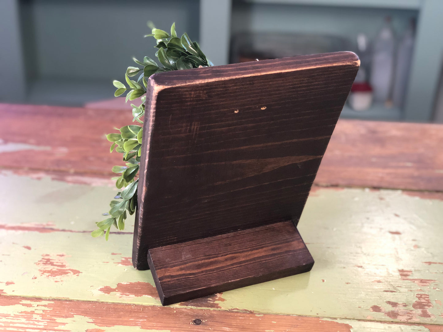 Wood Picture Holder with Greenery and Bird Print