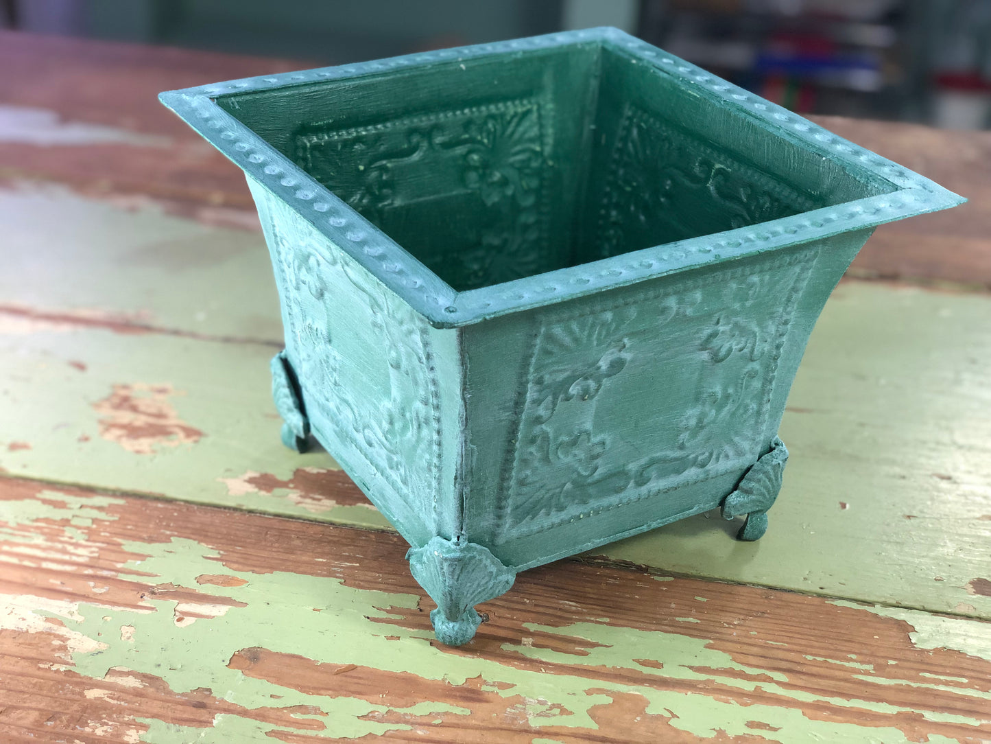 Green Metal Planter