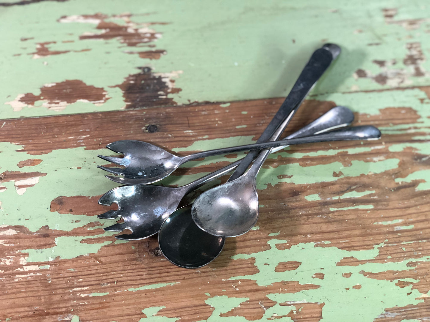 Vintage Silver Serving Spoons and Forks - Set of 4