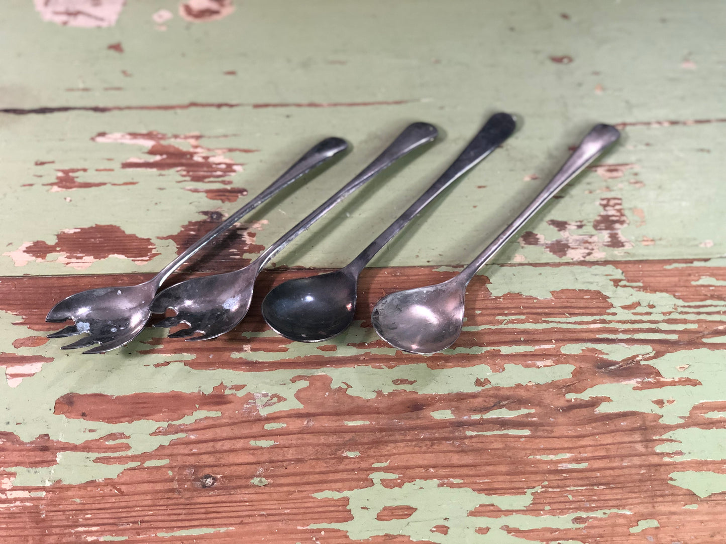 Vintage Silver Serving Spoons and Forks - Set of 4