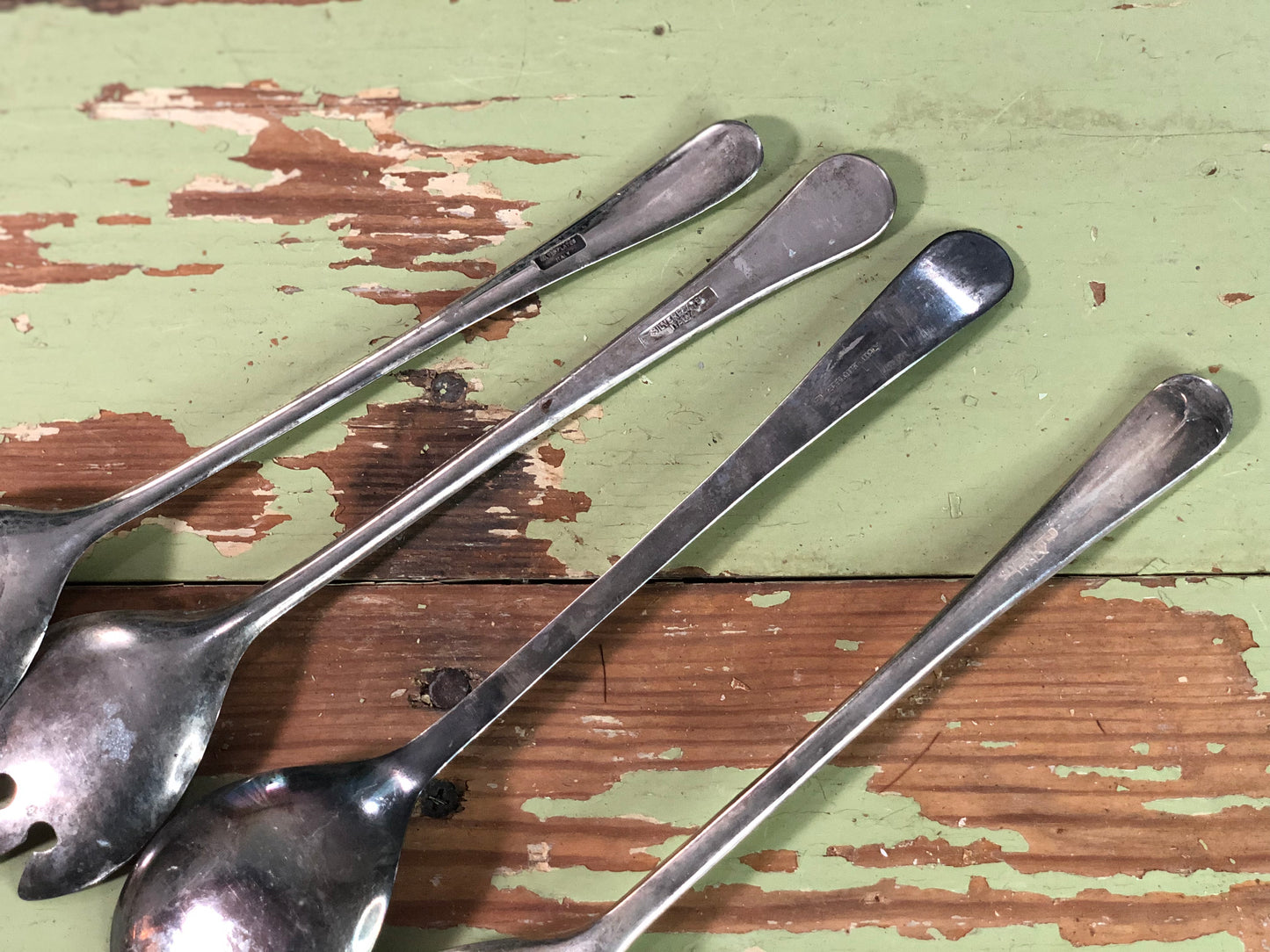 Vintage Silver Serving Spoons and Forks - Set of 4