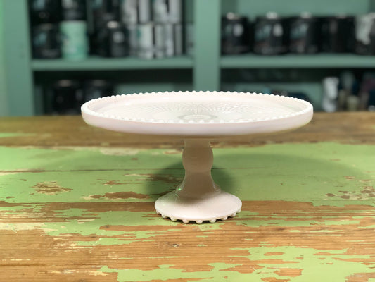 Vintage Jeanette Shell Pink Cake Stand