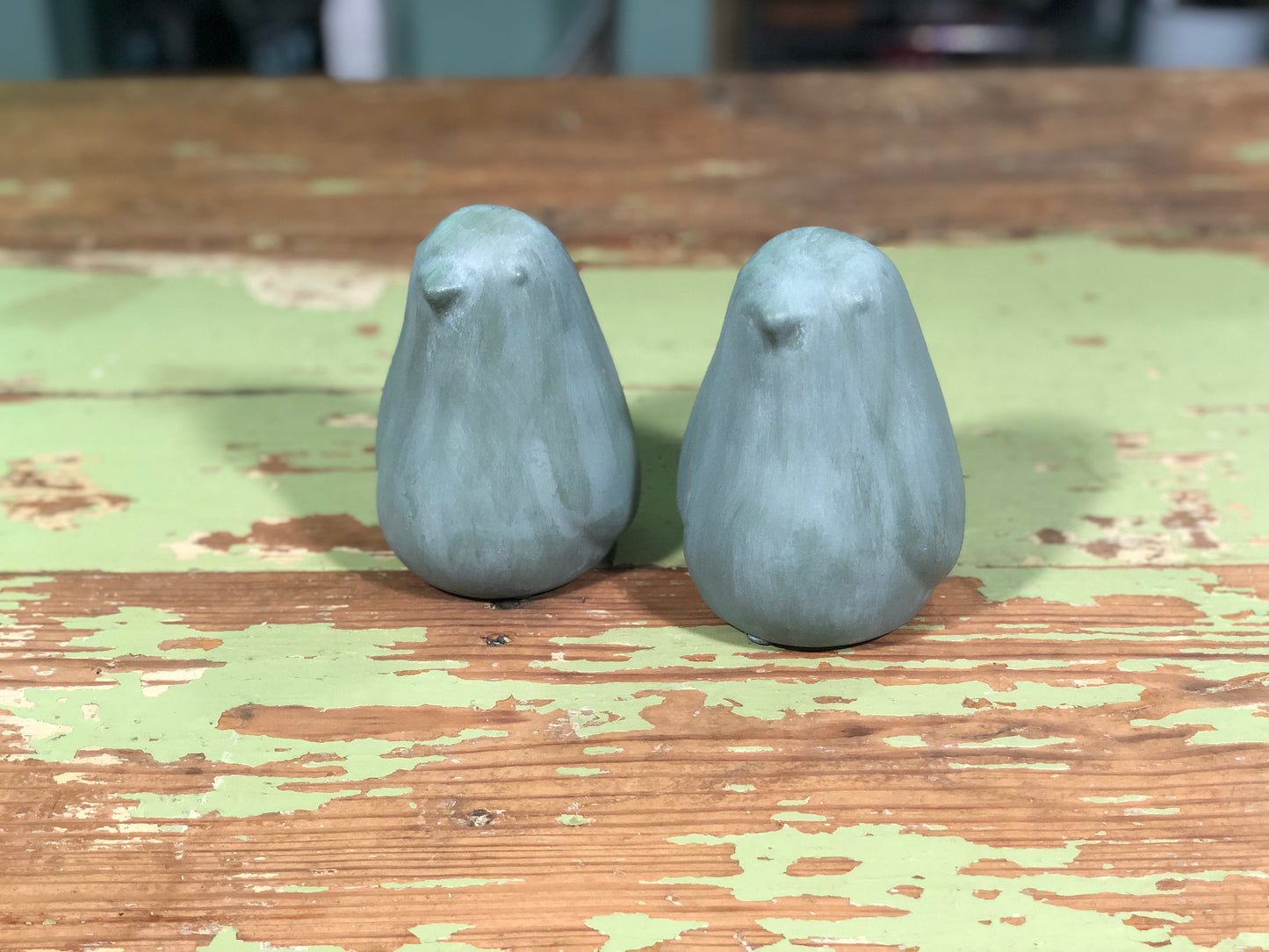 Upcycled Ceramic Birds - Green - Set of 2