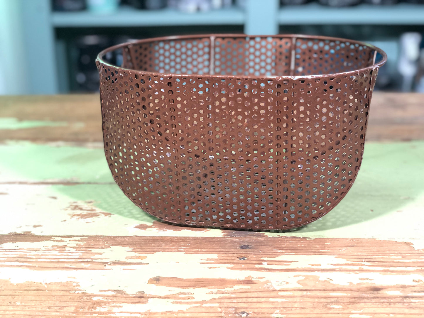 Vintage Metal Basket - Brown