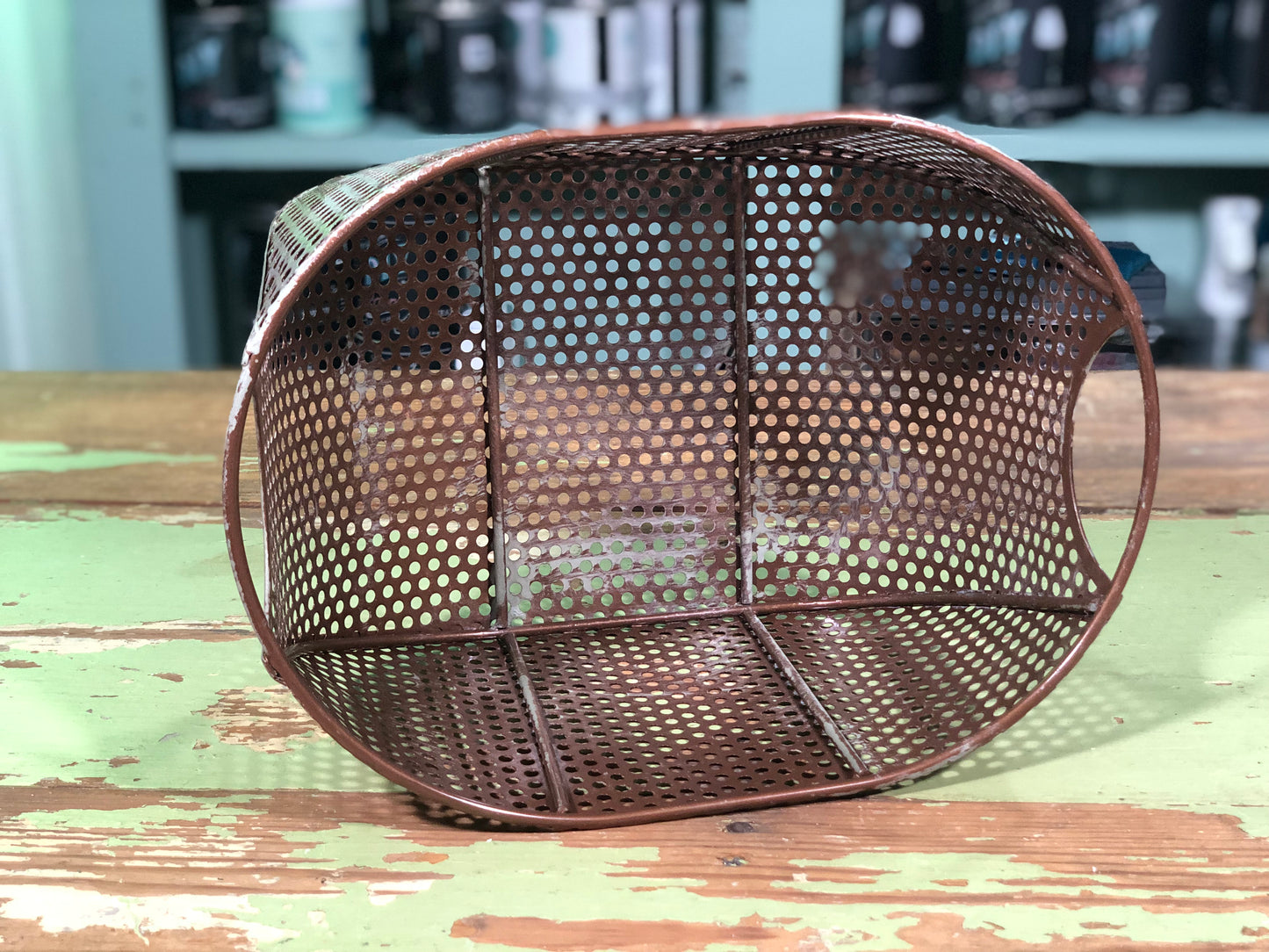 Vintage Metal Basket - Brown