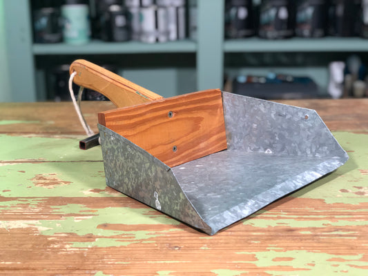 Vintage Metal and Wood Dust pan/Scoop