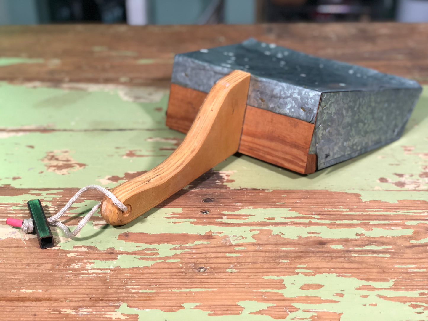 Vintage Metal and Wood Dust pan/Scoop