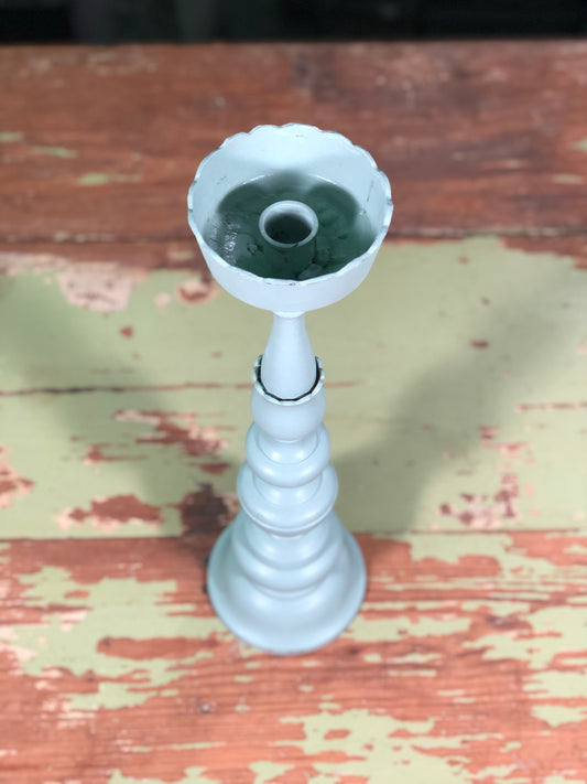 Upcycled Large Green Candle Stick