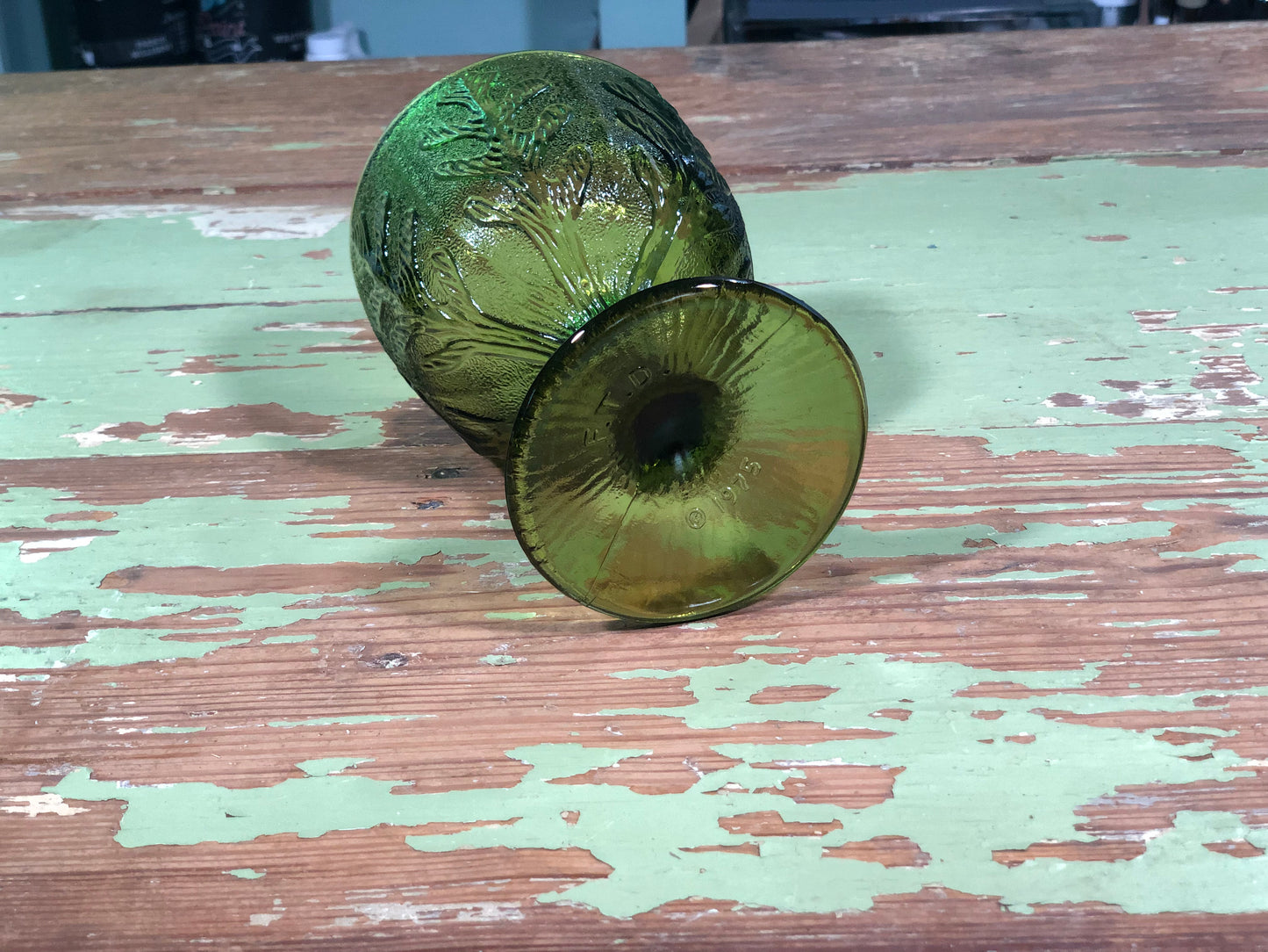 Vintage 1975 FTD Goblet - Green