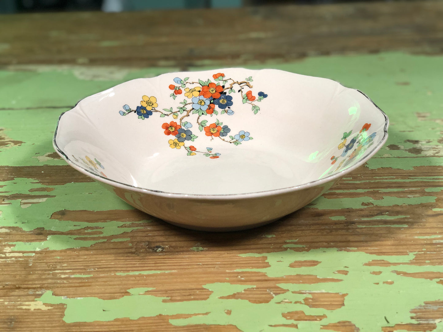 Pink Floral Serving Bowl