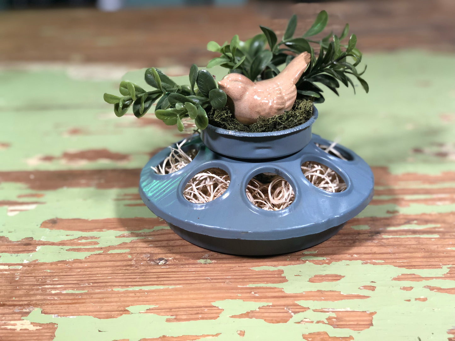 Upcycled Spring Bird Feeder Decor