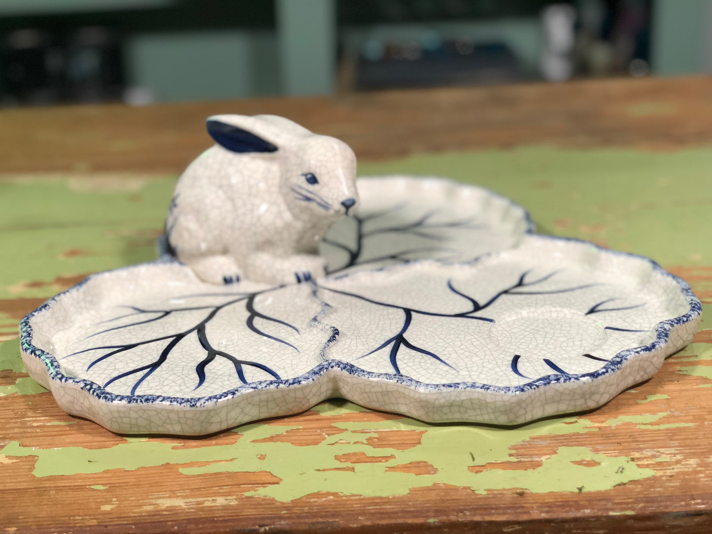 Dedham Pottery Rabbit Chip and Dip Plate