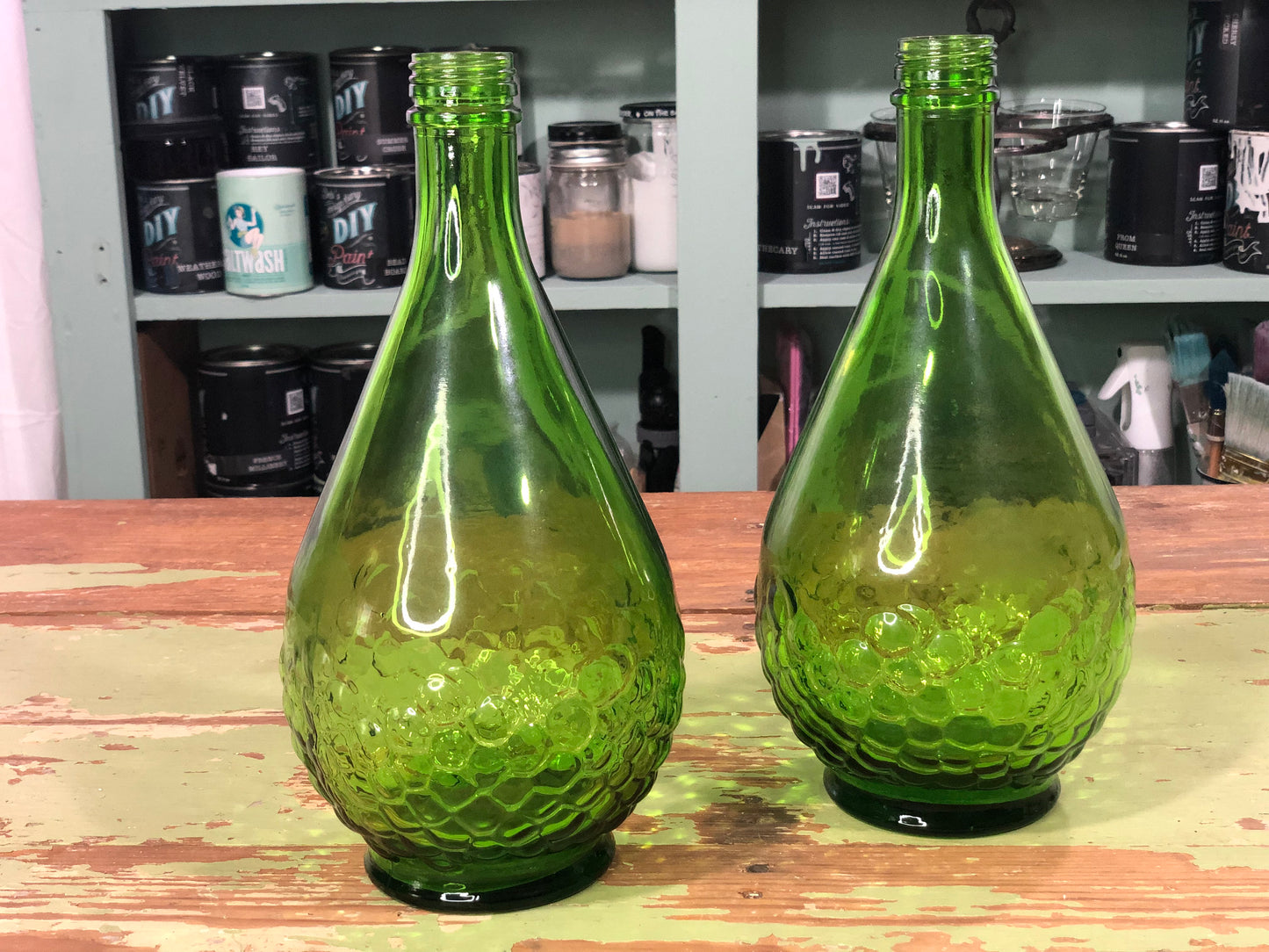 Large Green Glass Vase - Sold Individually