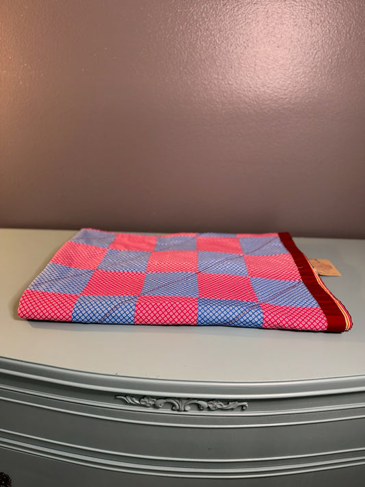 Vintage Red and Blue Patchwork Baby Blanket/Quilt